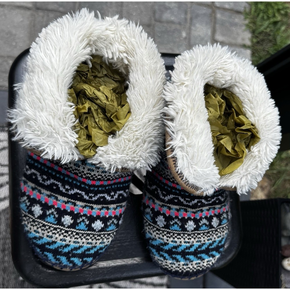 American Eagle Slipper Booties, House Shoes, Faux Fur Lined Cozy, Size 7-8 - Picture 7 of 7
